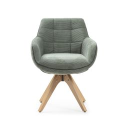 Poltrona giratória de tecido verde, 61,5 x 62 x 83,5 cm | Donatello