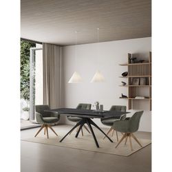 Poltrona giratória de tecido verde, 61,5 x 62 x 83,5 cm | Donatello