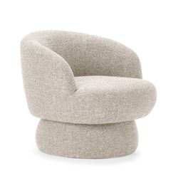 Swivel armchair in beige fabric and metal, 72 x 79 x 67.5 cm | Dali