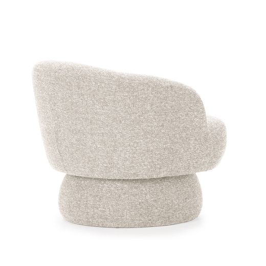 Swivel armchair in beige fabric and metal, 72 x 79 x 67.5 cm | Dali