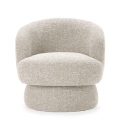 Swivel armchair in beige fabric and metal, 72 x 79 x 67.5 cm | Dali