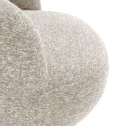 Swivel armchair in beige fabric and metal, 72 x 79 x 67.5 cm | Dali