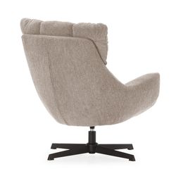 Cream fabric and metal swivel armchair, 73 x 81 x 89 cm | Odette