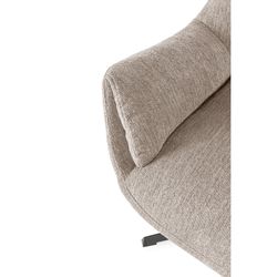 Cream fabric and metal swivel armchair, 73 x 81 x 89 cm | Odette