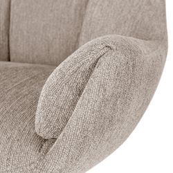 Cream fabric and metal swivel armchair, 73 x 81 x 89 cm | Odette