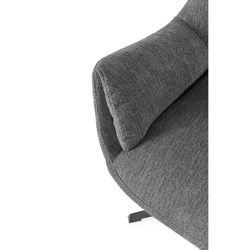 Fotel obrotowy z tkaniny i metalu, szary, 73 x 81 x 89 cm | Odette