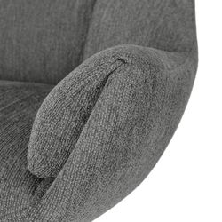 Fotel obrotowy z tkaniny i metalu, szary, 73 x 81 x 89 cm | Odette