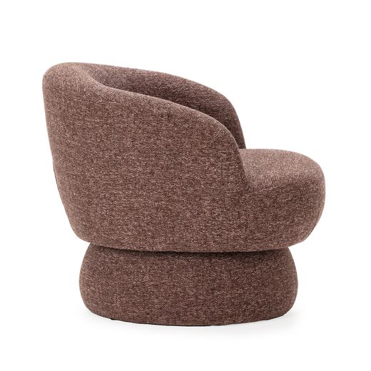 Swivel armchair in fabric and metal in violet, 72 x 79 x 67.5 cm | Dali