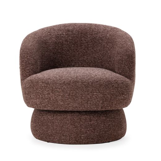 Swivel armchair in fabric and metal in violet, 72 x 79 x 67.5 cm | Dali