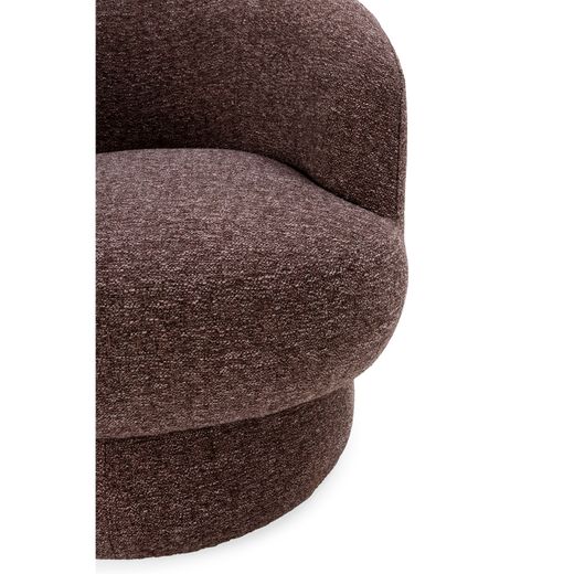 Swivel armchair in fabric and metal in violet, 72 x 79 x 67.5 cm | Dali