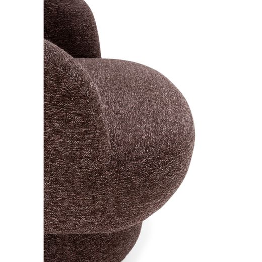 Swivel armchair in fabric and metal in violet, 72 x 79 x 67.5 cm | Dali