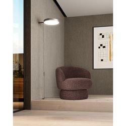 Swivel armchair in fabric and metal in violet, 72 x 79 x 67.5 cm | Dali