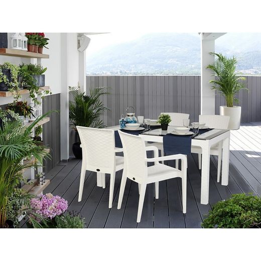 Vit Jazmin Fåtölj, 57x58x87cm