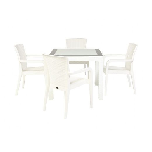 Vit Jazmin Fåtölj, 57x58x87cm