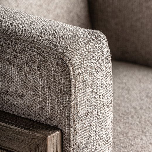 Leiwen fåtölj i beige ask, 84 x 73 x 73 cm