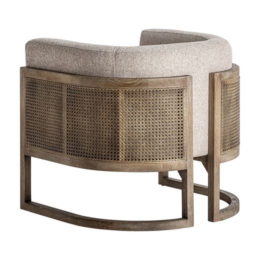 Leiwen fåtölj i beige ask, 84 x 73 x 73 cm