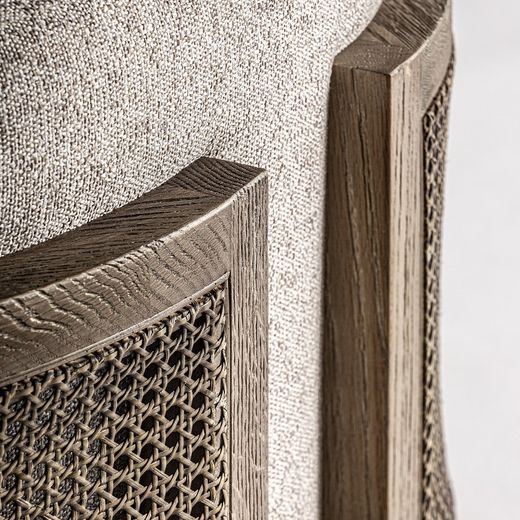 Leiwen fåtölj i beige ask, 84 x 73 x 73 cm