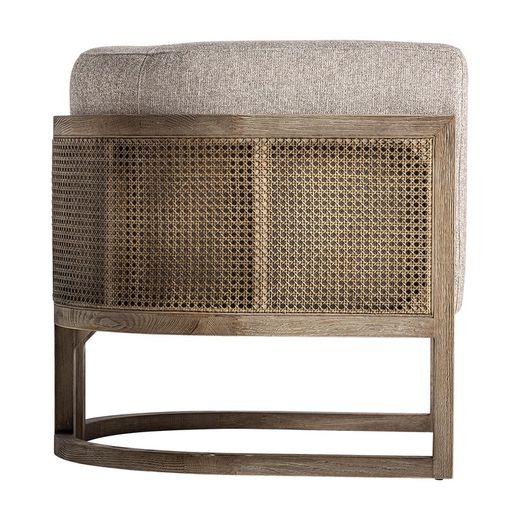 Leiwen fåtölj i beige ask, 84 x 73 x 73 cm