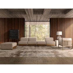 Leiwen fåtölj i beige ask, 84 x 73 x 73 cm