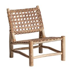 Luban armchair in natural teak wood, 62 x 72 x 77 cm