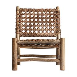 Luban armchair in natural teak wood, 62 x 72 x 77 cm