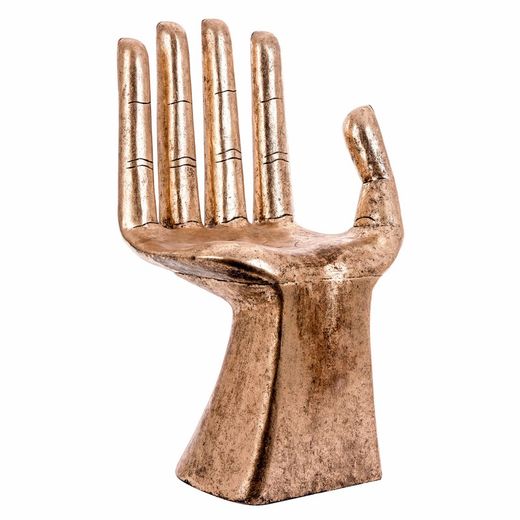 Sillón Mano Derecha de Madera De Mango Lisse Dorado, 49x40x86cm
