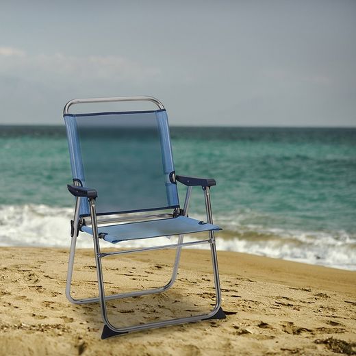 Sailor armchair in textileine and aluminum structure, 58x58x90 cm