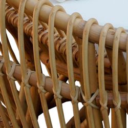 Fauteuil nid de rotin naturel et blanc, 105 x 107 x 70 cm | Parme