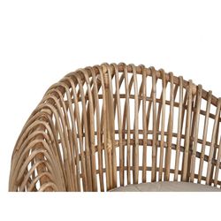 Rattan, bamboo and woven garden armchair in natural and beige, 70 x 70 x 74 cm | Sea Side
