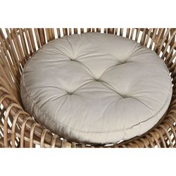 Rattan, bamboo and woven garden armchair in natural and beige, 70 x 70 x 74 cm | Sea Side