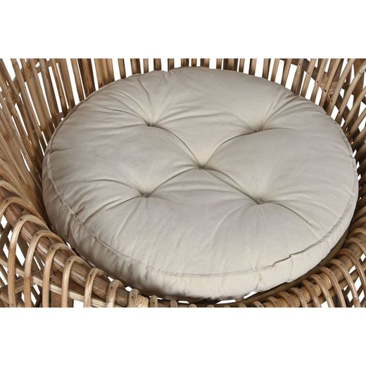 Rattan, bamboo and woven garden armchair in natural and beige, 70 x 70 x 74 cm | Sea Side