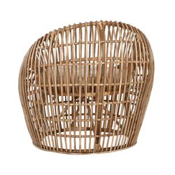 Rattan, bamboo and woven garden armchair in natural and beige, 70 x 70 x 74 cm | Sea Side