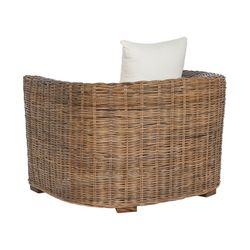 Poltrona da giardino in rattan e intrecciato, naturale e beige, 100 x 78 x 68 cm | Fibra per esterni