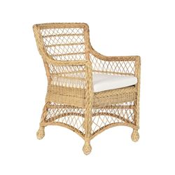 Tuinfauteuil van rotan en geweven in naturel en beige, 56 x 63 x 86 cm | Zeezijde