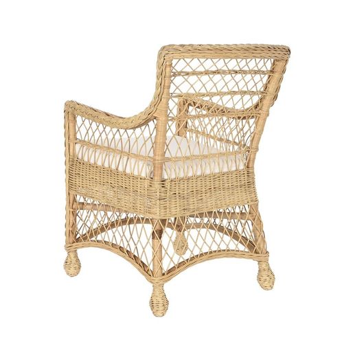 Tuinfauteuil van rotan en geweven in naturel en beige, 56 x 63 x 86 cm | Zeezijde