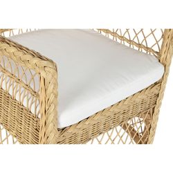 Tuinfauteuil van rotan en geweven in naturel en beige, 56 x 63 x 86 cm | Zeezijde