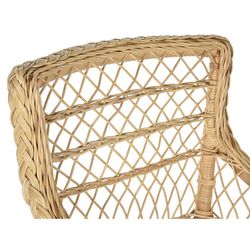 Tuinfauteuil van rotan en geweven in naturel en beige, 56 x 63 x 86 cm | Zeezijde