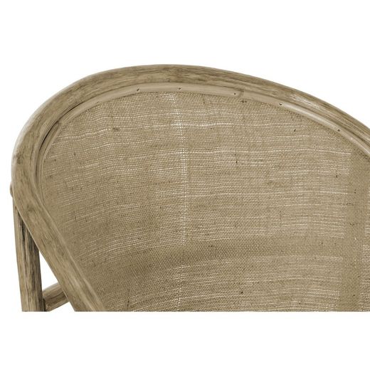 Rotan en geweven tuinfauteuil in naturel en beige, 63 x 66 x 88 cm | Zeezijde