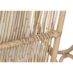 Rattan and fabric garden armchair in natural and beige, 72 x 72 x 76 cm | Fiber Outdoor