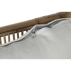 Rattan and fabric garden armchair in natural and beige, 72 x 72 x 76 cm | Fiber Outdoor