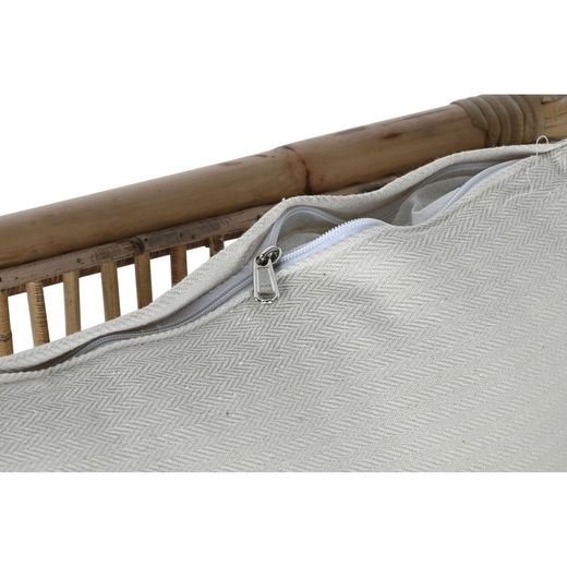 Rattan and fabric garden armchair in natural and beige, 72 x 72 x 76 cm | Fiber Outdoor