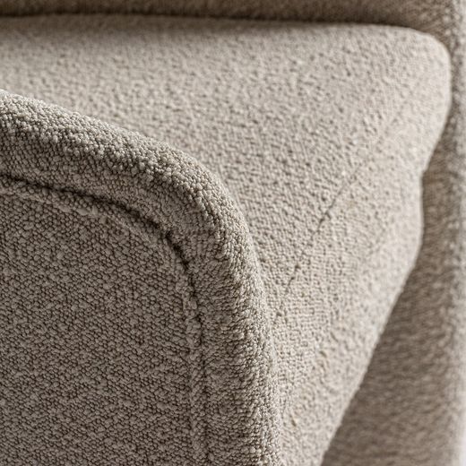 Prati Bouclé armchair in bouclé cotton in white, 69 x 64 x 76 cm