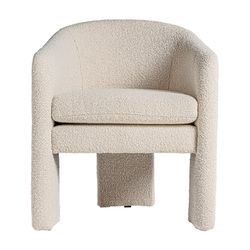 Prati Bouclé armchair in bouclé cotton in white, 69 x 64 x 76 cm