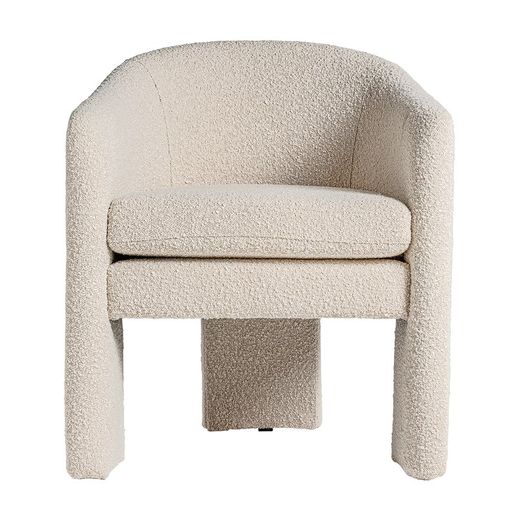 Prati Bouclé armchair in bouclé cotton in white, 69 x 64 x 76 cm
