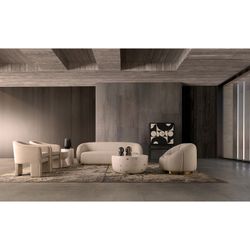 Prati Bouclé armchair in bouclé cotton in white, 69 x 64 x 76 cm