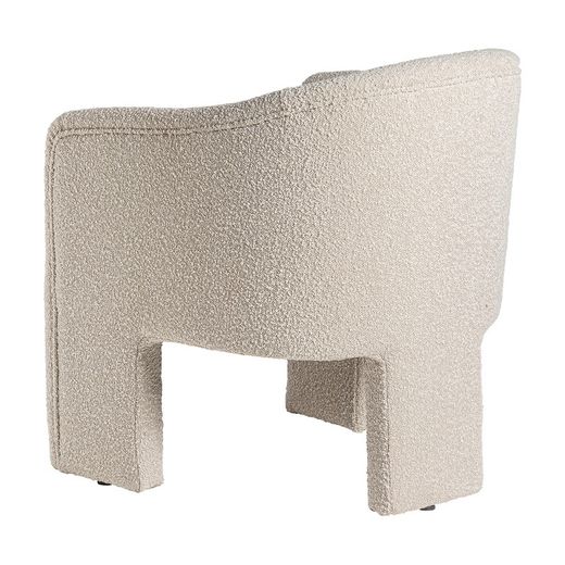 Prati Bouclé armchair in bouclé cotton in white, 69 x 64 x 76 cm