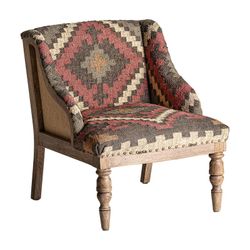 Poltrona Rakek em madeira de mangueira natural, 61 x 71 x 76 cm