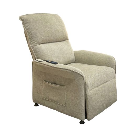Sillón relax con masaje de tejido en beige arena, 84 x 82 x 100 cm | Shiatsu