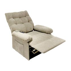 Relaxing lift chair in sand beige fabric, 90 x 98 x 102 cm | Major
