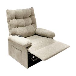 Relaxing lift chair in sand beige fabric, 90 x 98 x 102 cm | Major